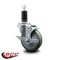 Service Caster 4'' Gray Poly Swivel 1-1/4'' Expanding Stem Caster with Brake SCC-EX20S414-PPUB-TLB-114 - alternate 4